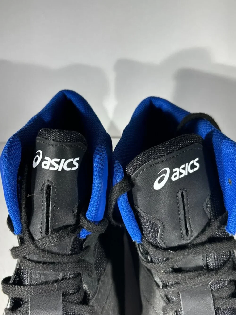 ASICS Cael v8.0 Mens Wrestling MMA Shoes Size 11.5 Black Blue Sneakers Martial